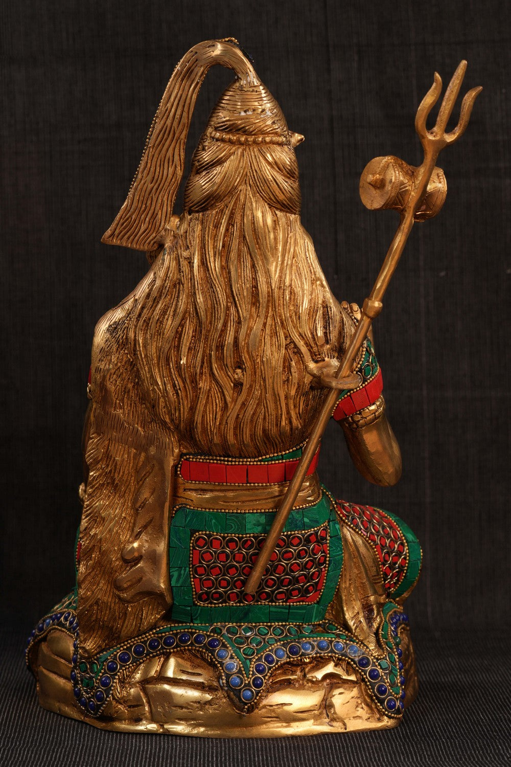 Image of Brass Gem Stone Work Shiva Murti