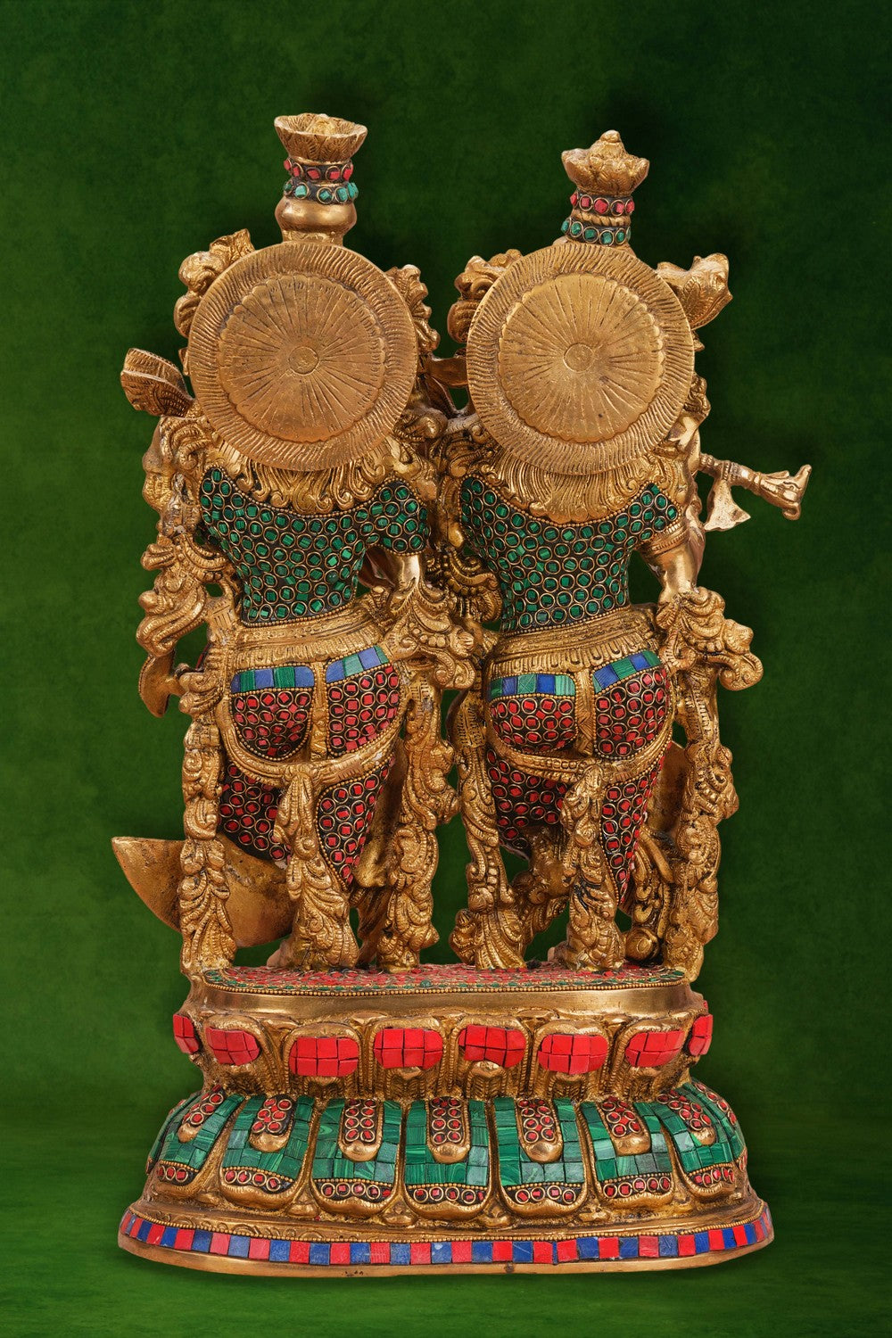 Image of A brass Radha Krishna statue