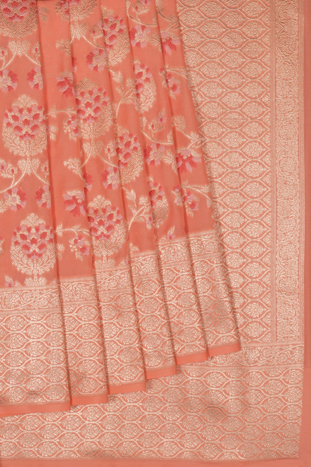 Banarasi Katan Silk Peach Saree