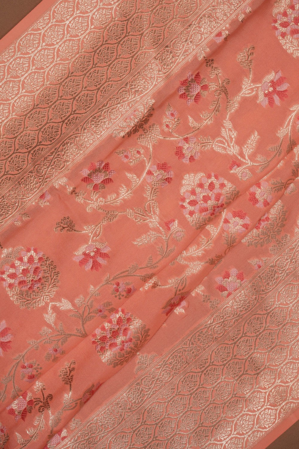 Banarasi Katan Silk Peach Saree