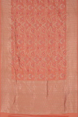 Image of Banarasi Katan Silk Peach Saree