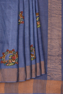 Image of Tussar Silk Purple Saree