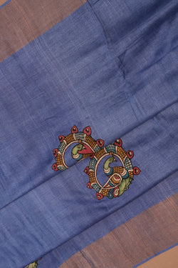 Image of Tussar Silk Purple Saree