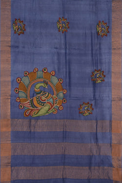 Image of Tussar Silk Purple Saree