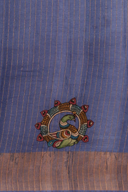 Image of Tussar Silk Purple Saree