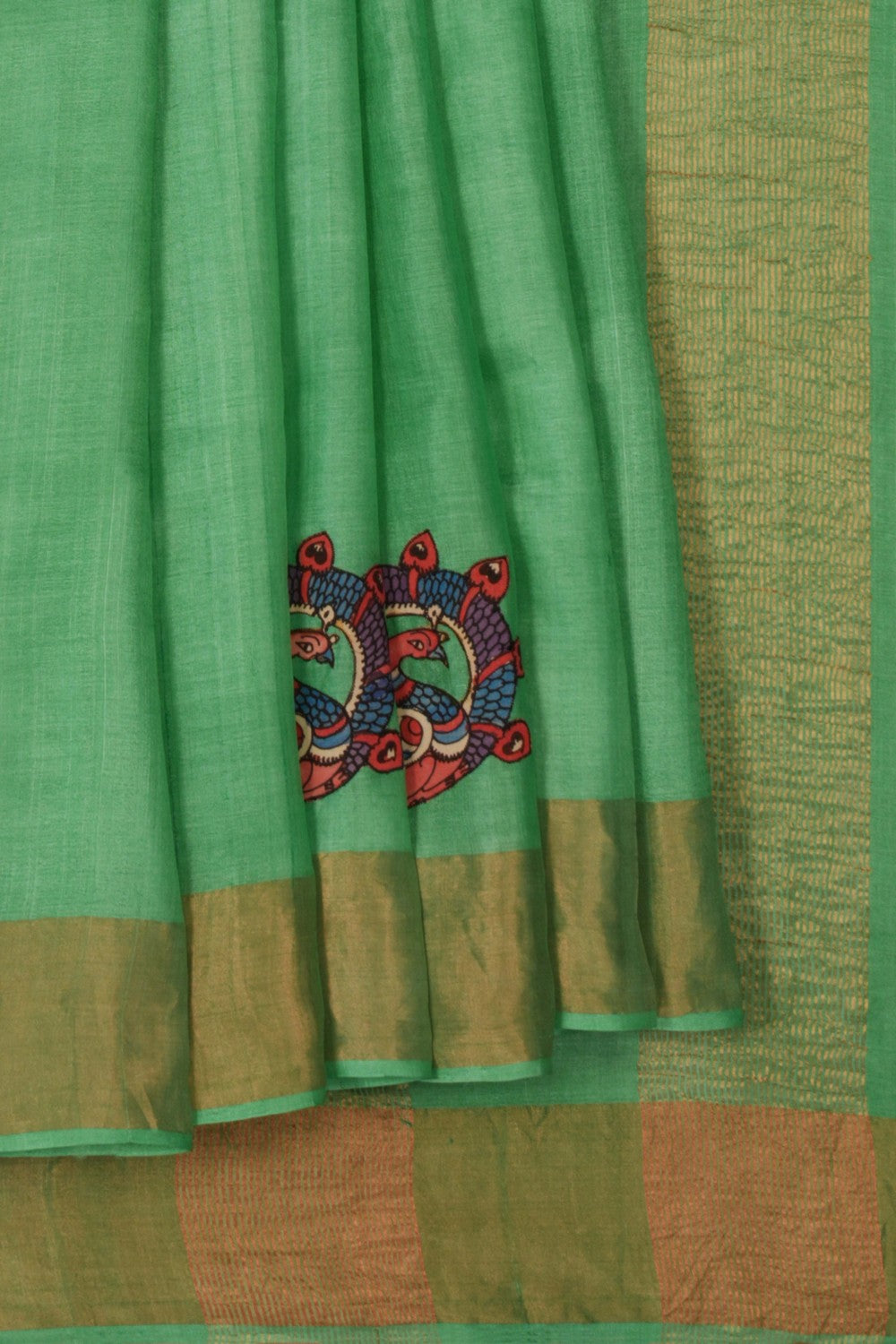 Tussar Silk Green Saree