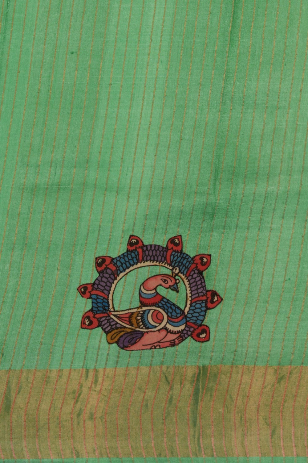 Tussar Silk Green Saree