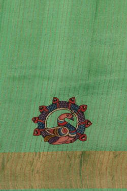 Image of Tussar Silk Green Saree