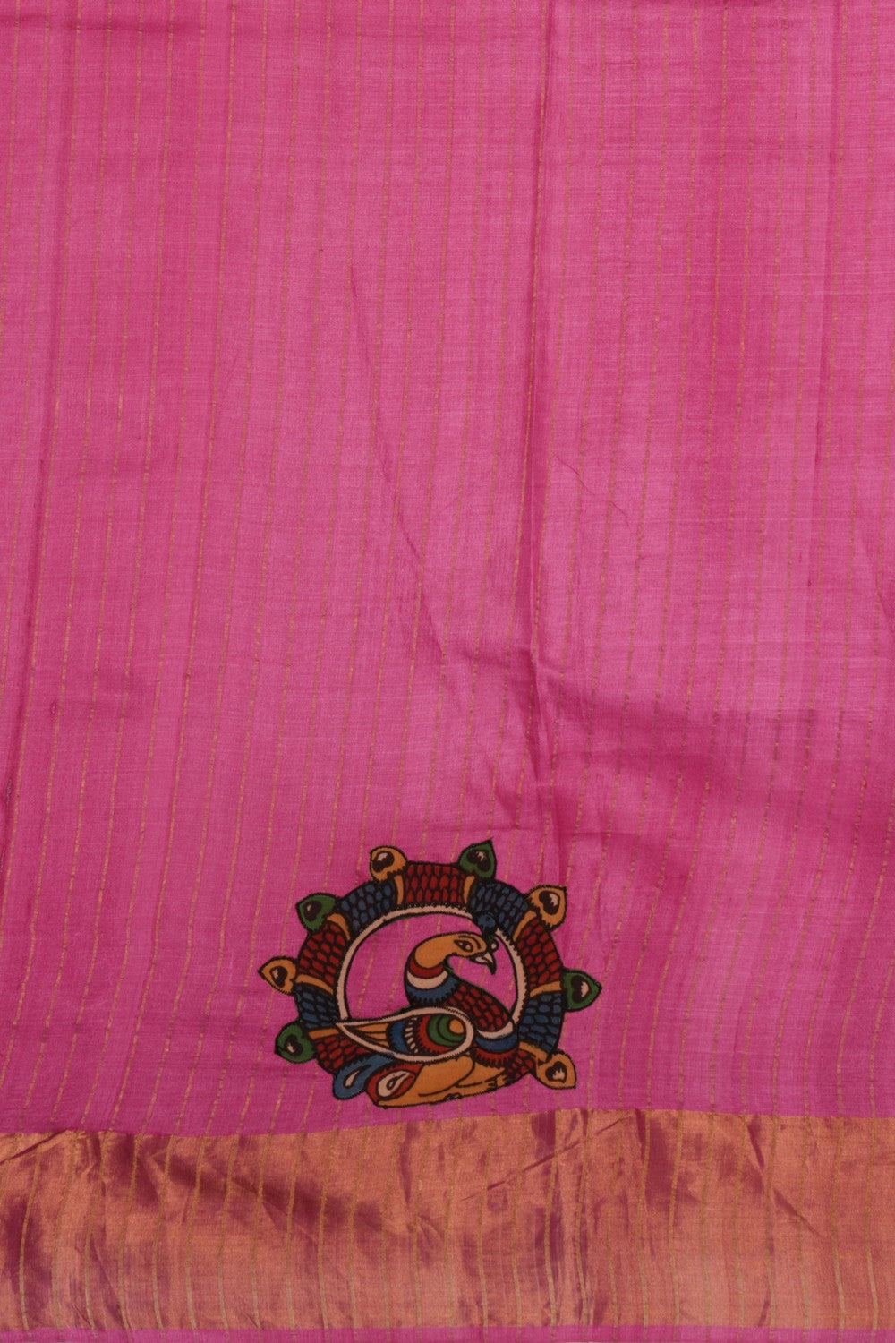 Tussar Silk Pink Saree