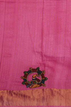 Image of Tussar Silk Pink Saree