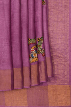 Image of Tussar Silk Purple Saree