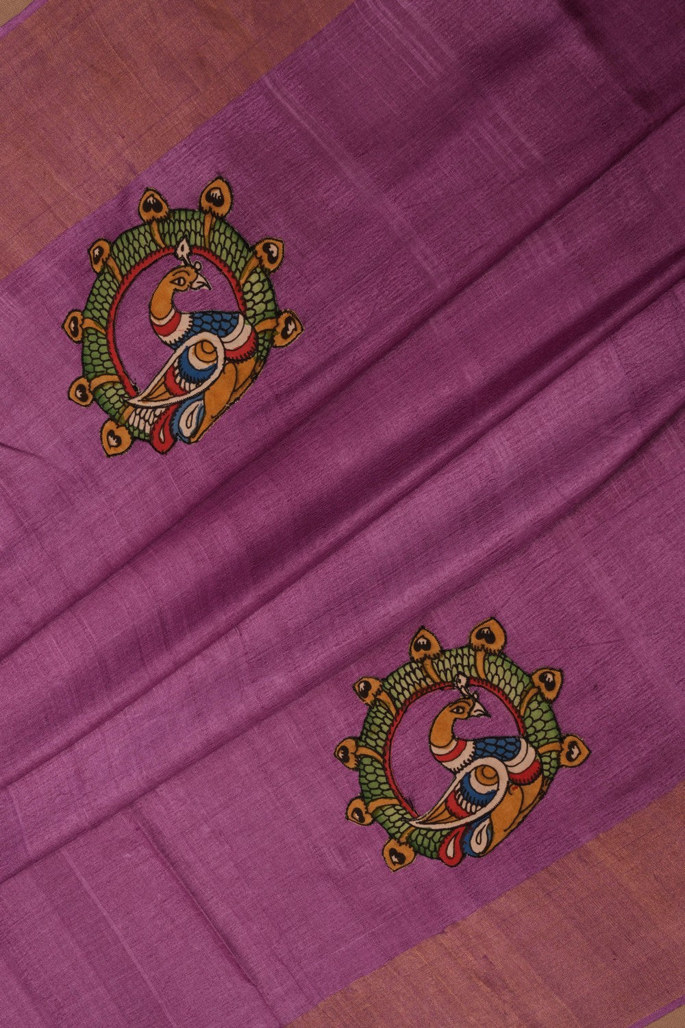 Tussar Silk Purple Saree