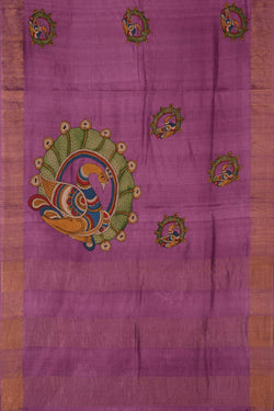 Image of Tussar Silk Purple Saree