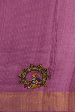 Image of Tussar Silk Purple Saree