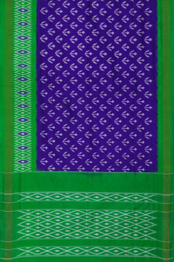 Image of Pochampally Ikat Silk Indigo Blue Saree