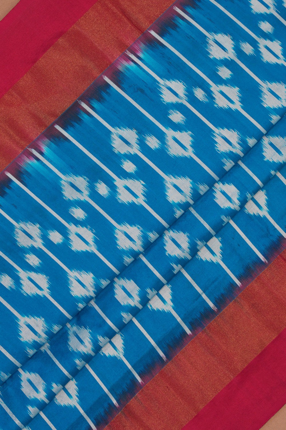 Pochampally Ikat Silk Blue Saree