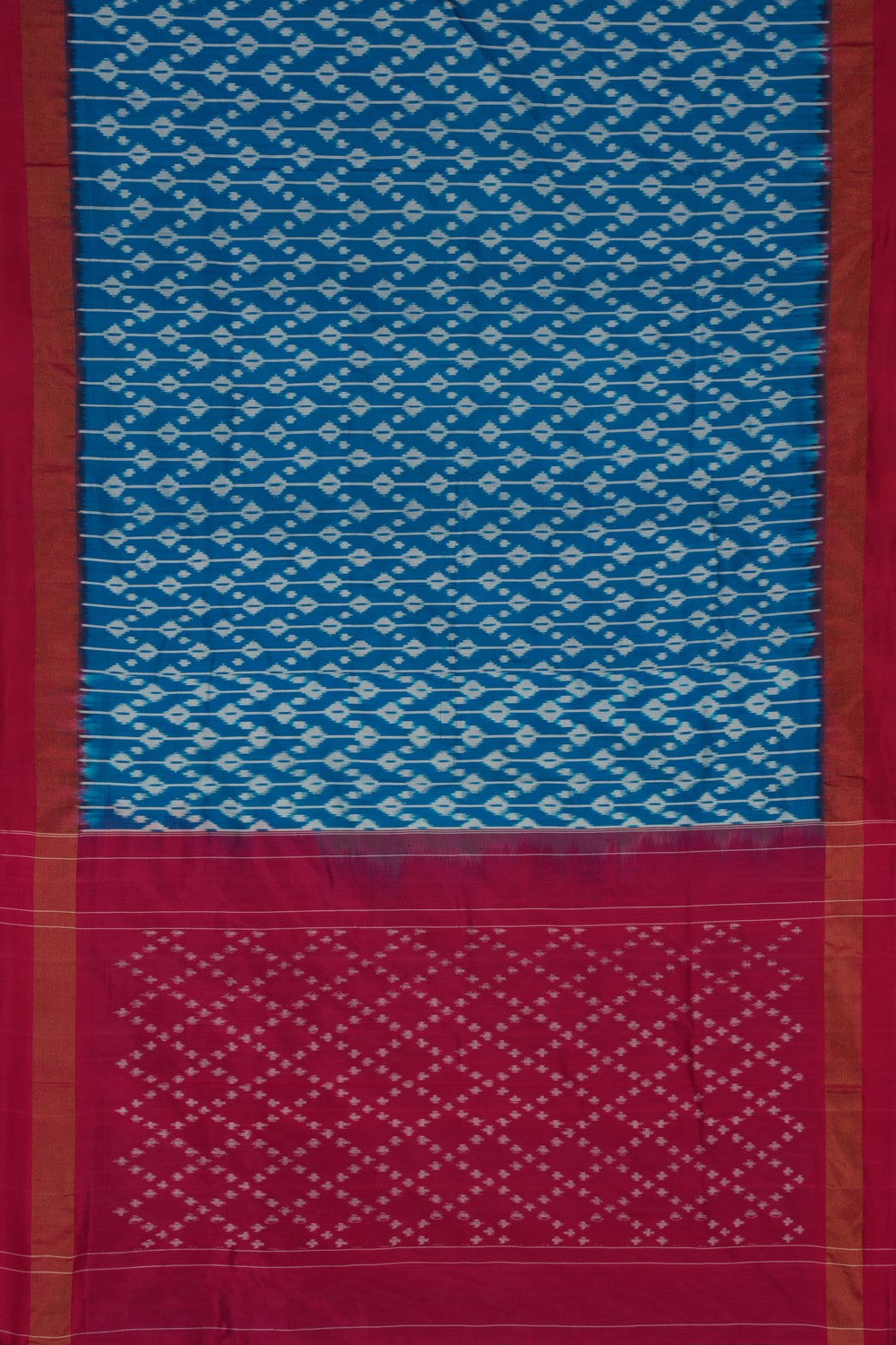 Pochampally Ikat Silk Blue Saree