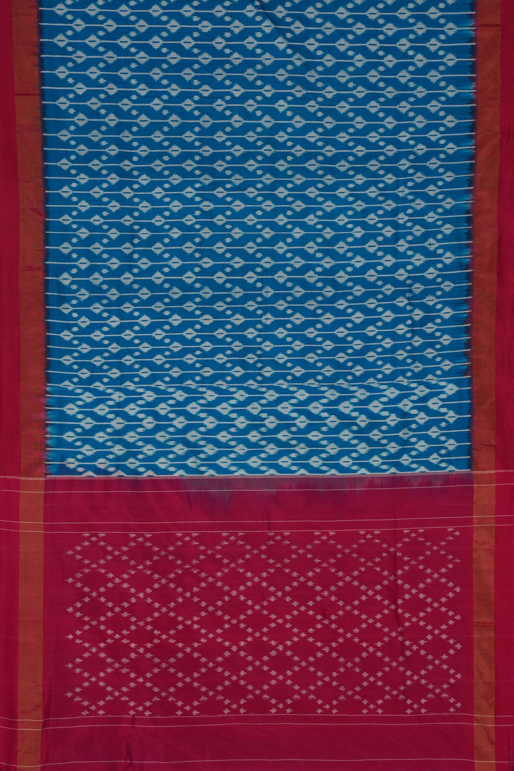 Image of Pochampally Ikat Silk Blue Saree