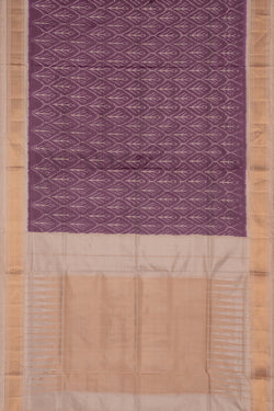 Image of Pochampally Ikat Silk Purple Saree