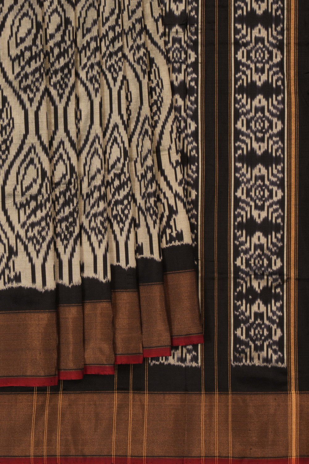 Pochampally Ikat Silk Beige Saree