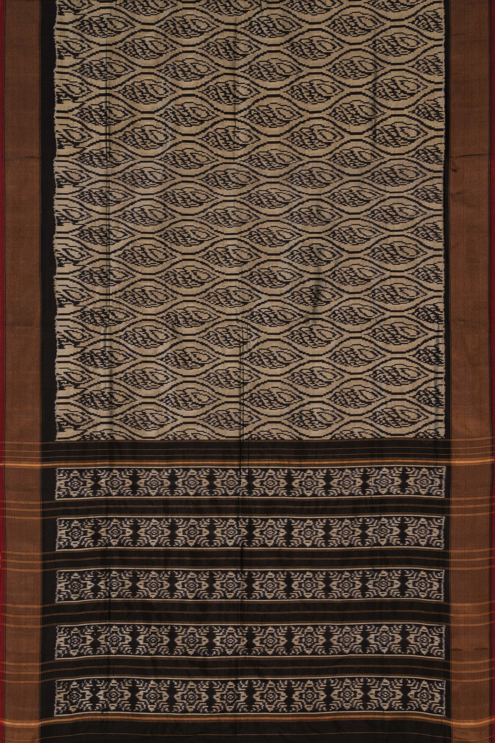 Image of Pochampally Ikat Silk Beige Saree