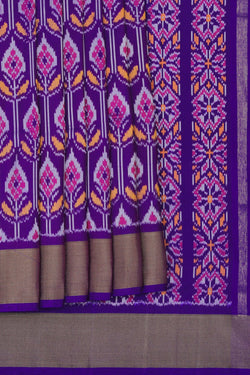 Image of Pochampally Ikat Silk Purple Saree