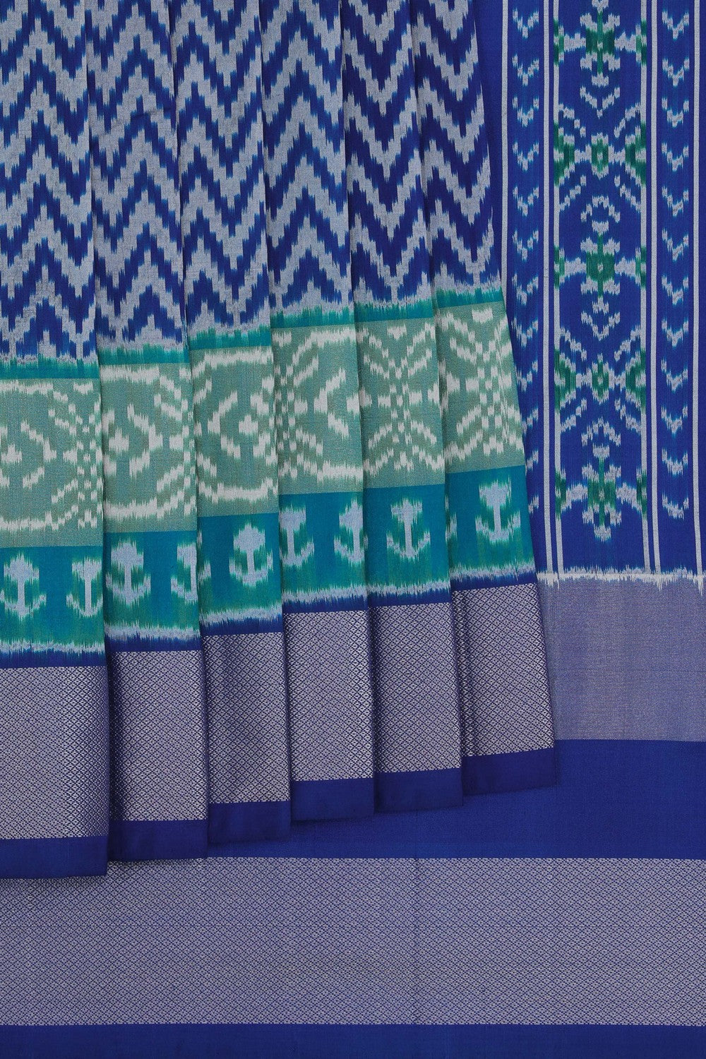 Pochampally Ikat Silk Navy Blue Saree