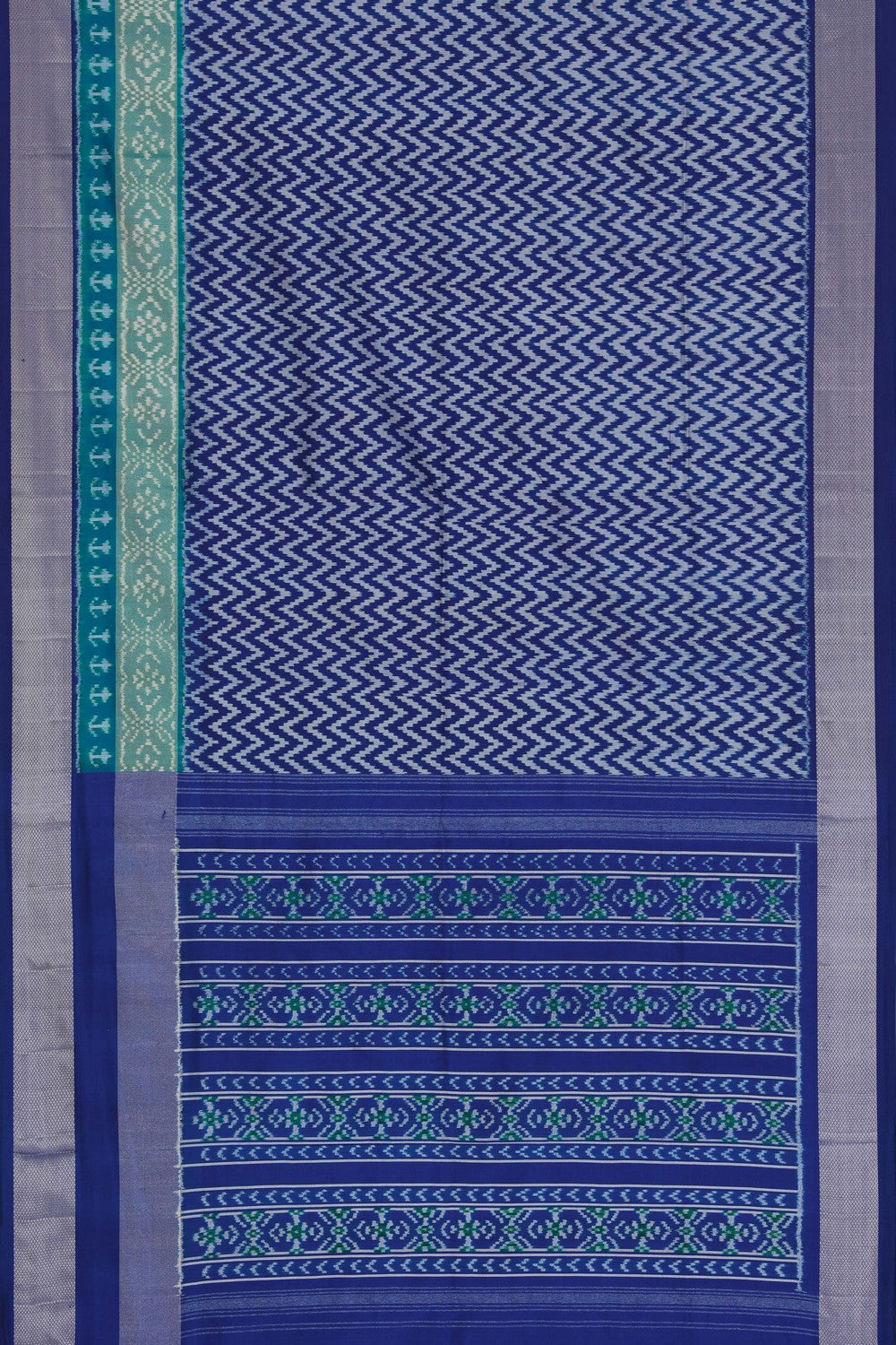 Pochampally Ikat Silk Navy Blue Saree