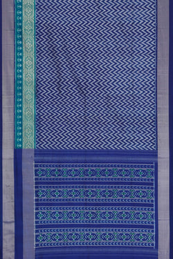 Image of Pochampally Ikat Silk Navy Blue Saree