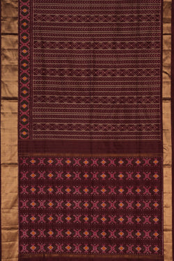 Image of Pochampally Ikat Silk Purple Saree