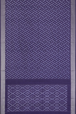 Image of Pochampally Ikat Silk Navy Blue Saree