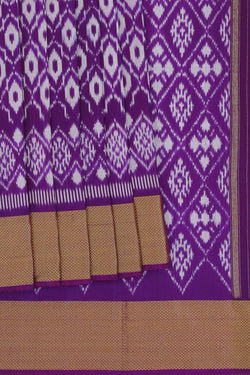 Image of Pochampally Ikat Silk Purple Saree