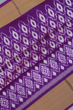 Image of Pochampally Ikat Silk Purple Saree