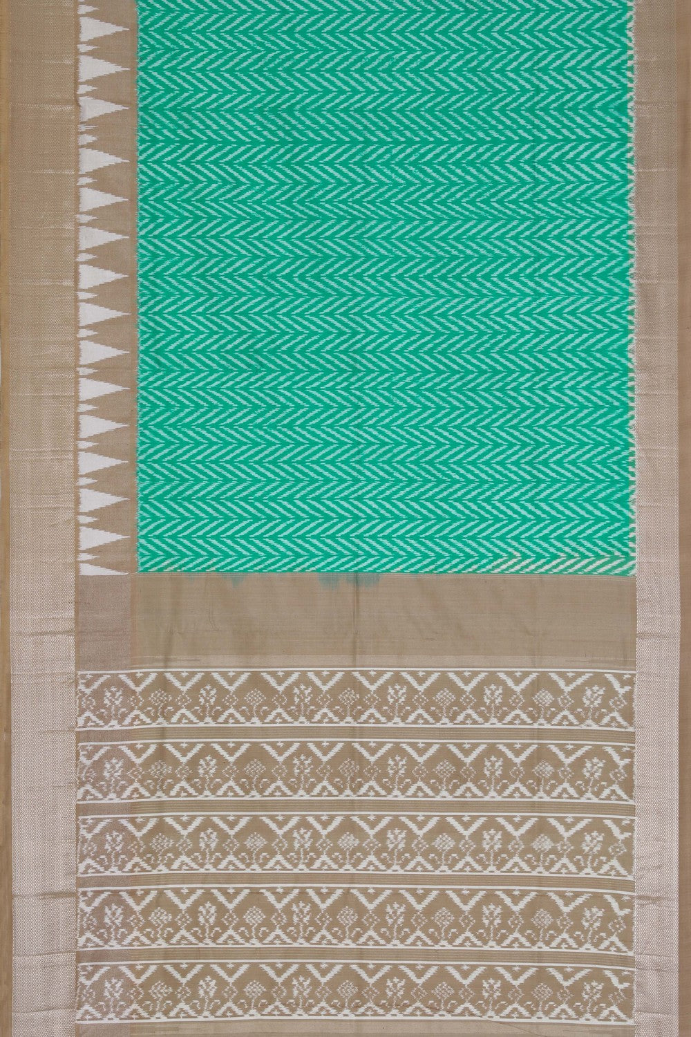 Pochampally Ikat Silk Sea Green Saree