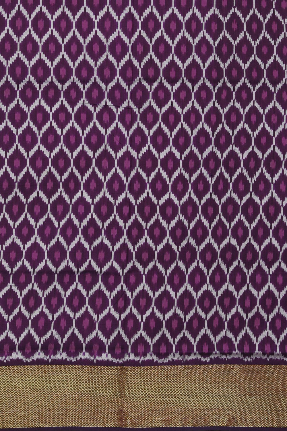 Image of Pochampally Ikat Silk White Saree