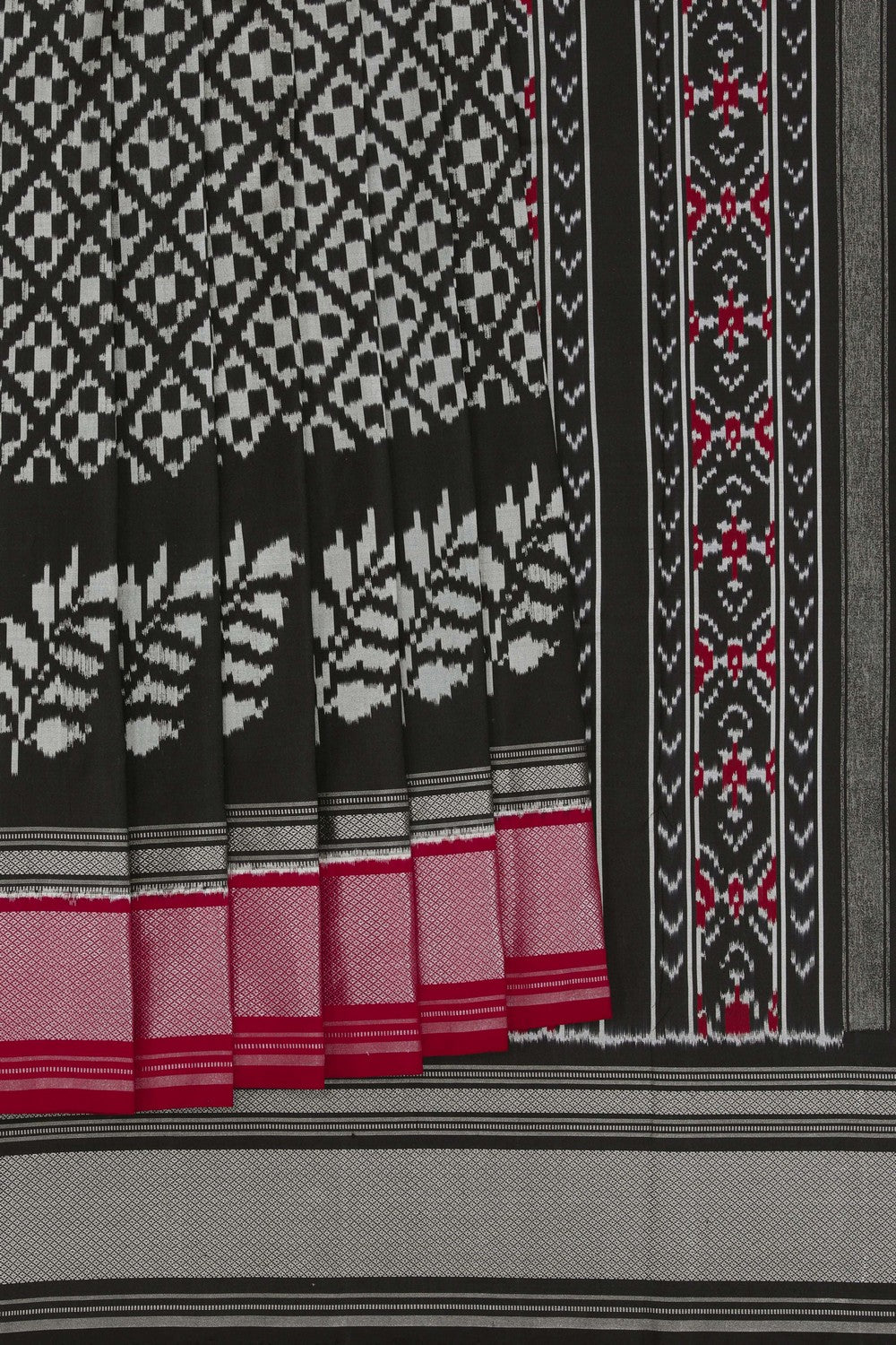 Pochampally Ikat Silk Black Saree