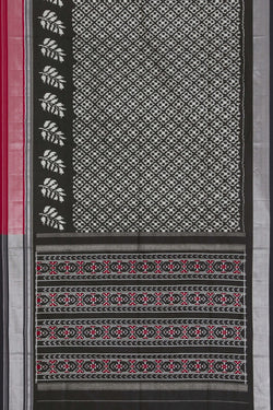 Image of Pochampally Ikat Silk Black Saree