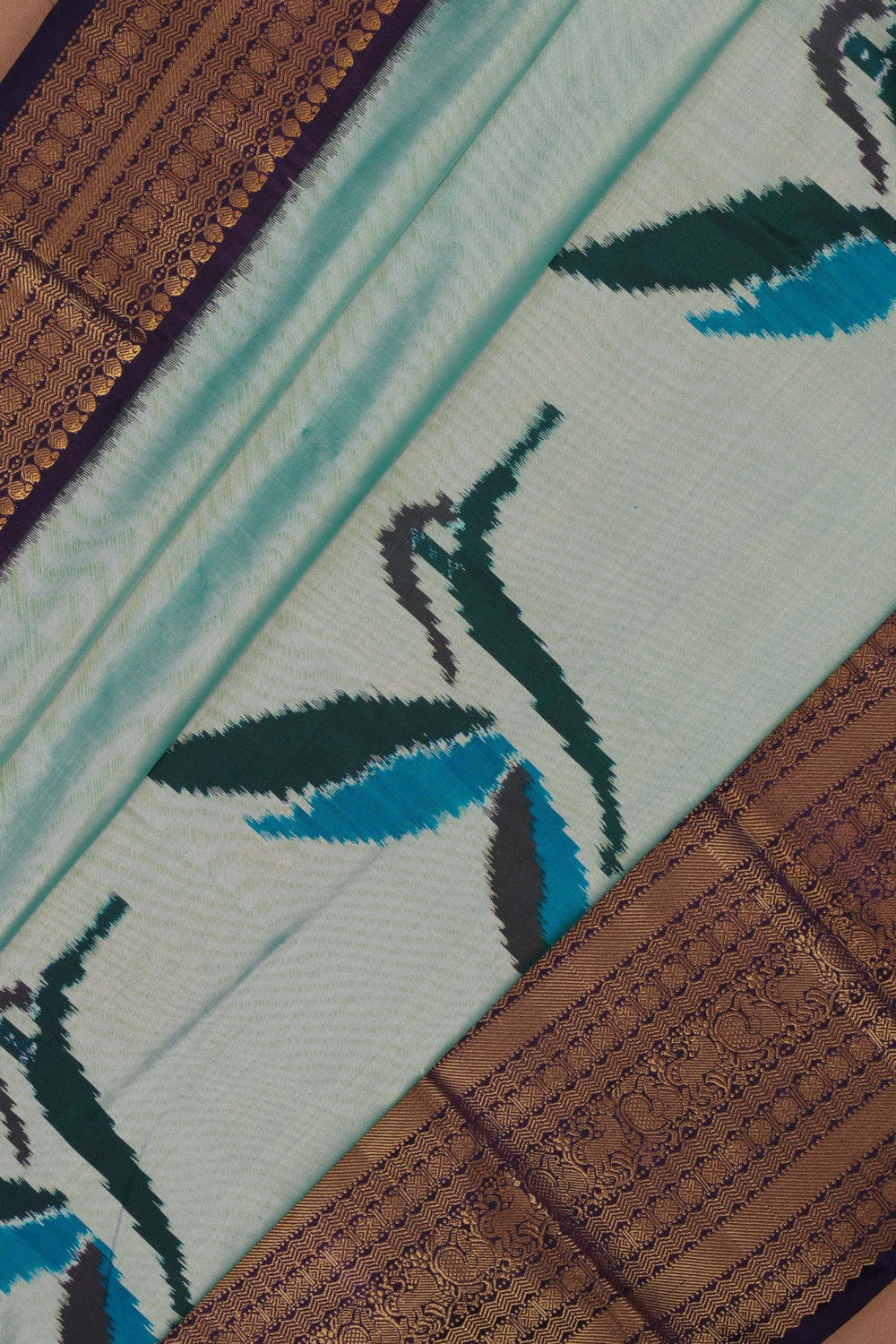 Pochampally Ikat Silk Sea Green Saree