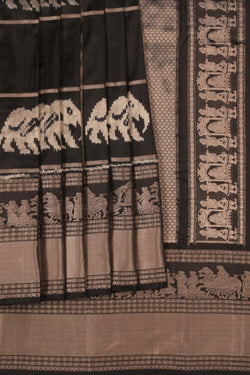 Image of Pochampally Ikat Silk Black Saree