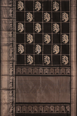 Image of Pochampally Ikat Silk Black Saree