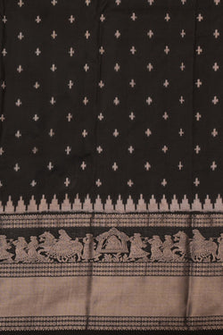 Image of Pochampally Ikat Silk Black Saree