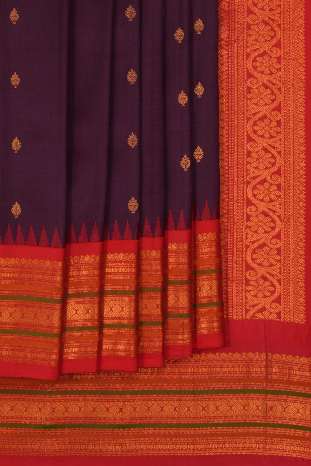 Gadwal Silk Violet Saree