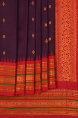 Image of Gadwal Silk Violet Saree