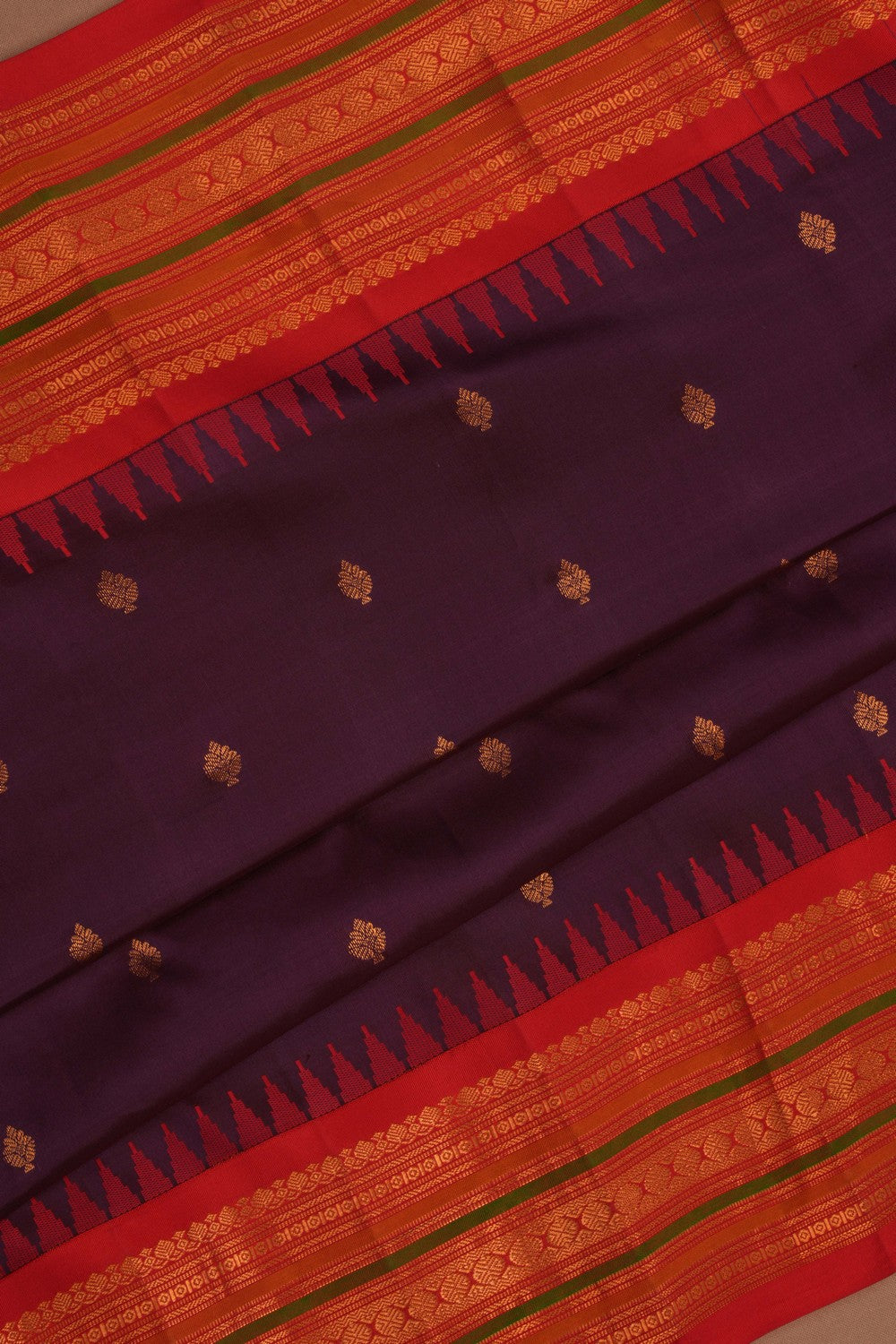 Gadwal Silk Violet Saree