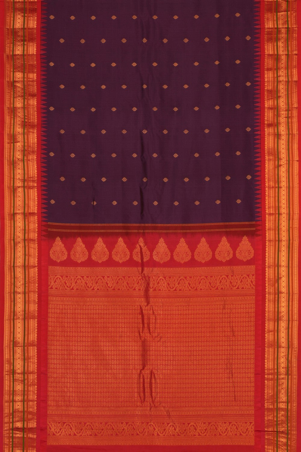 Gadwal Silk Violet Saree