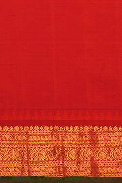 Image of Gadwal Silk Kattam Yellow Saree