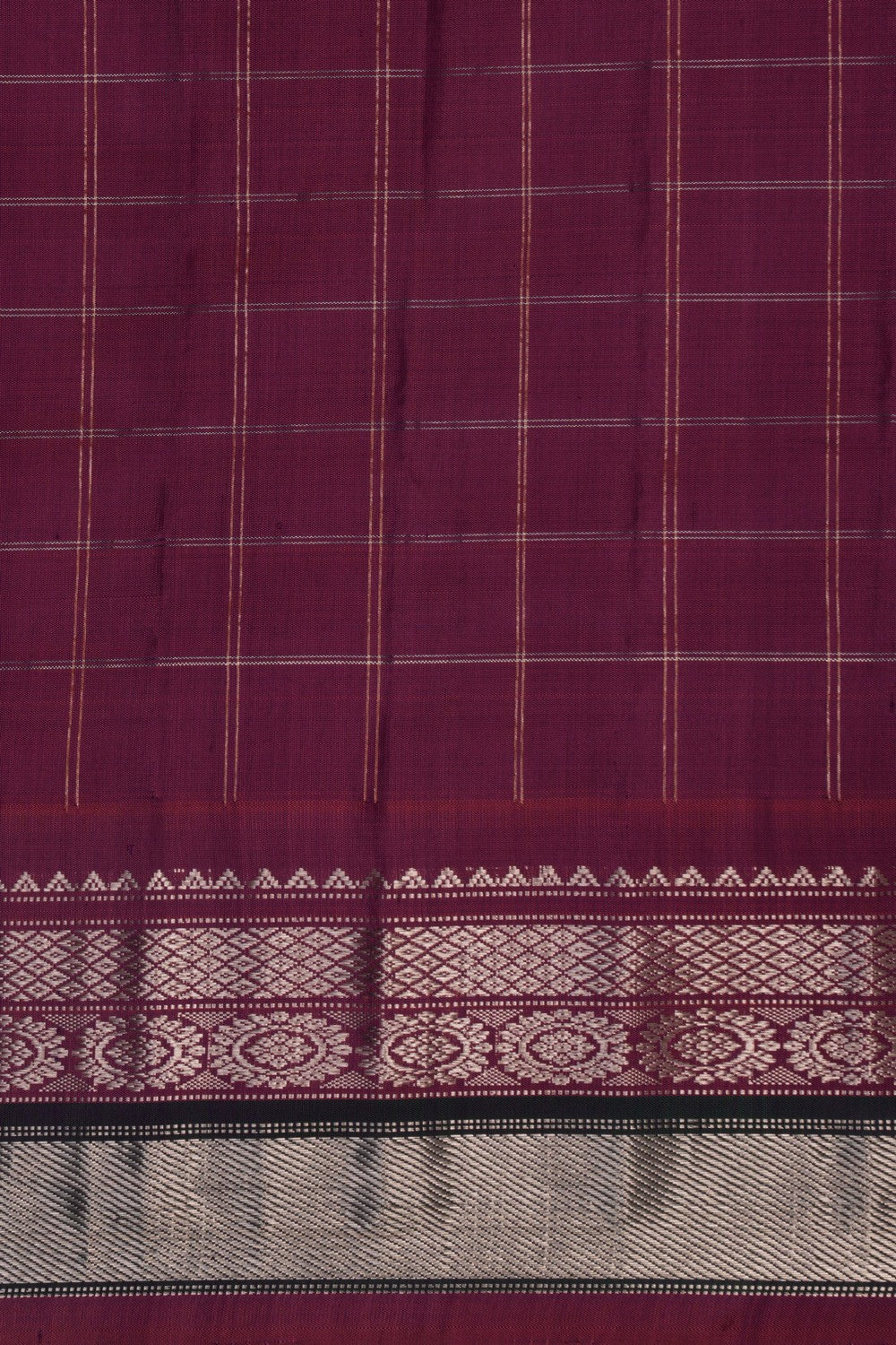 Gadwal Silk Kattam Spring Yellow Saree