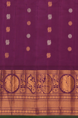 Image of Gadwal Silk Off-White Saree