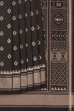 Image of Pochampally Ikat Silk Black Saree