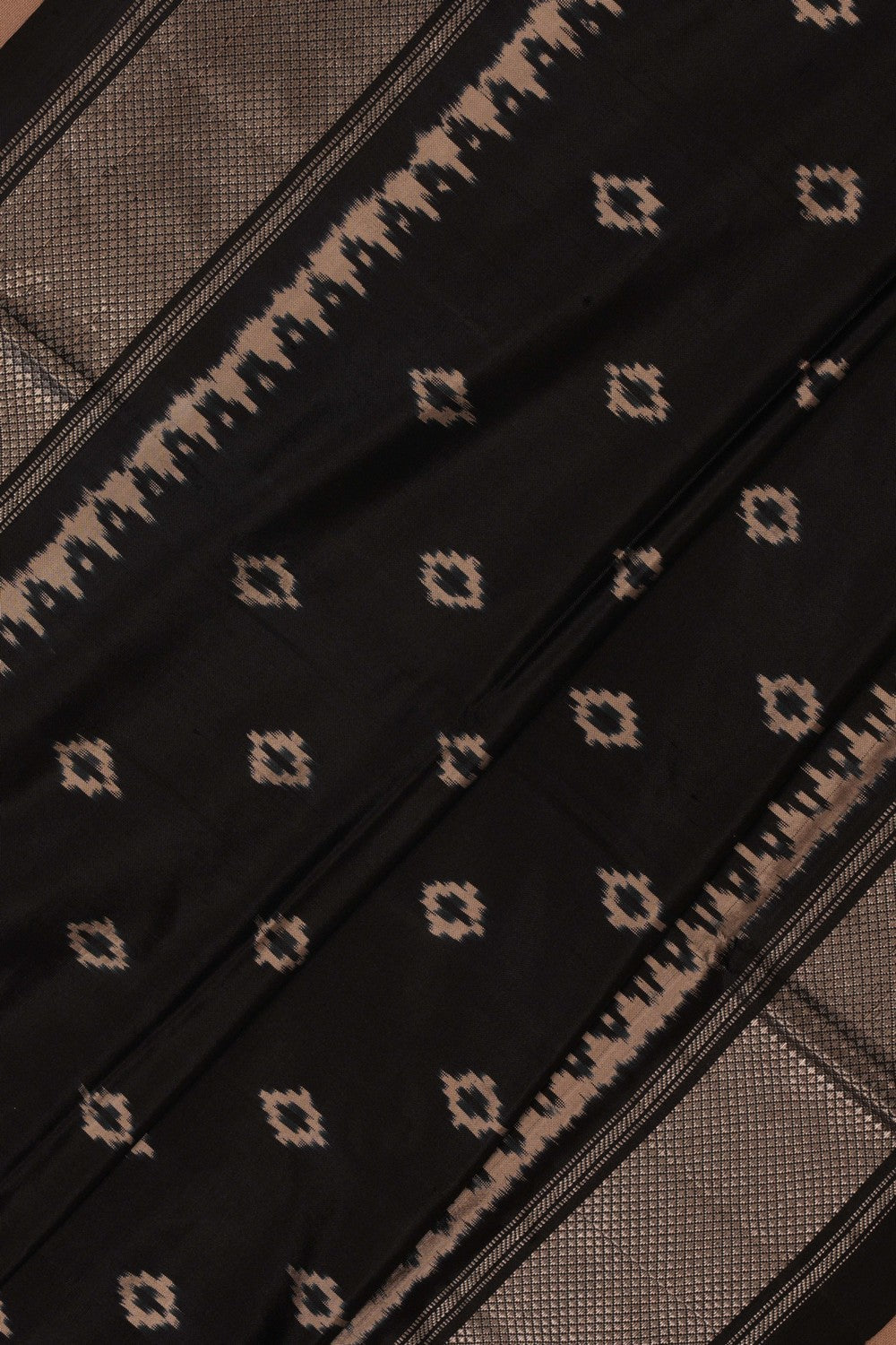 Pochampally Ikat Silk Black Saree